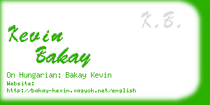 kevin bakay business card